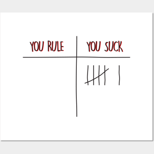 Suck versus Rule Score Tshirt For Pop Culture TV Fans Posters and Art